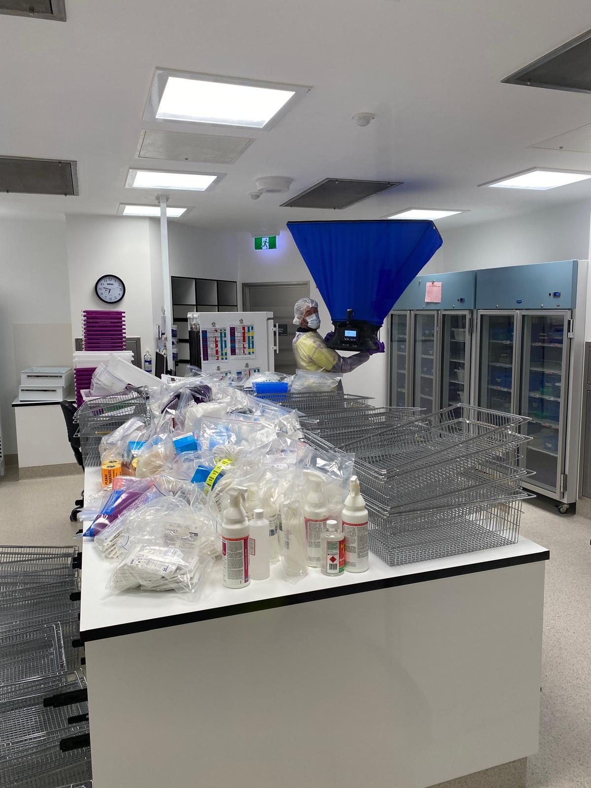 Supply air validation in a sterile services department